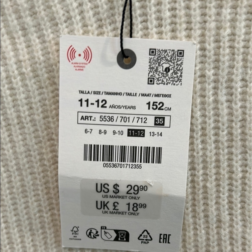 Zara Cream Crew Neck Knit Sweater - Picture 3 of 5